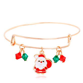 pulsera imperdible dorado de la navidad